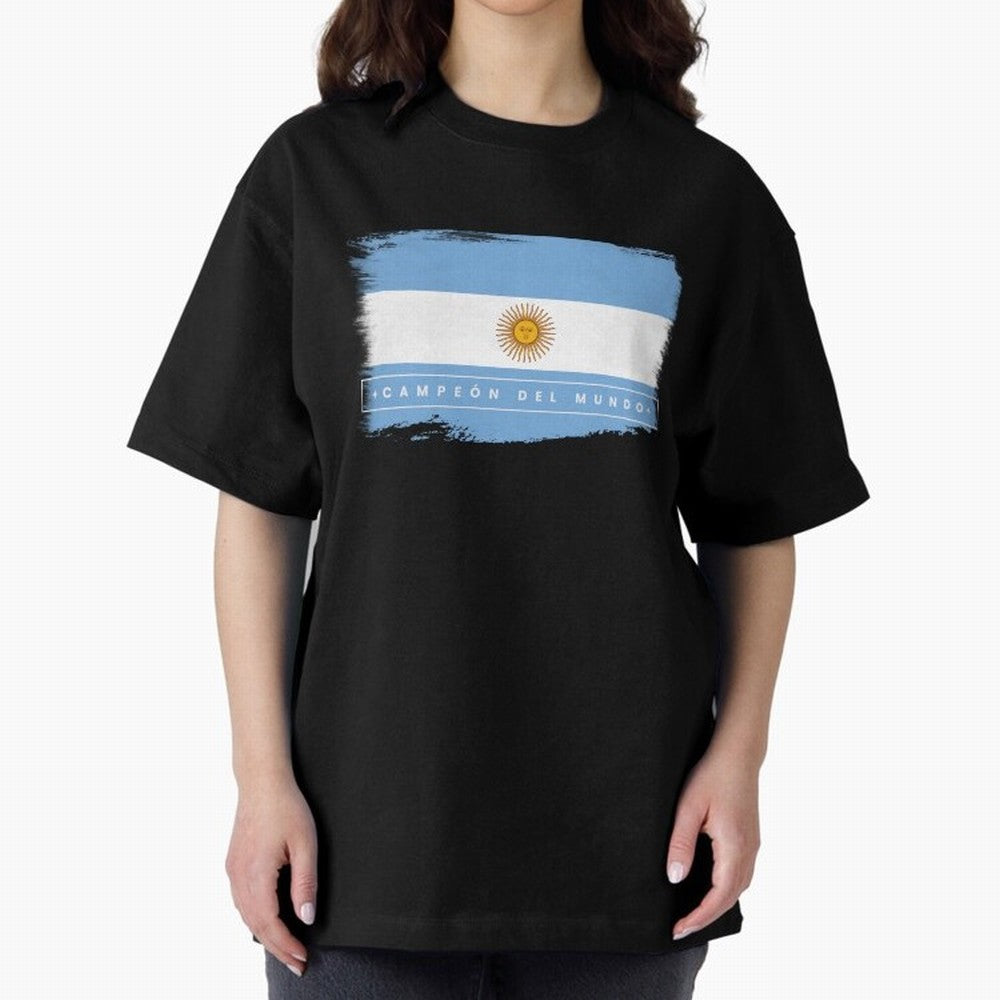 Argentina Campe¨®n del Mundo Oversized T-Shirt Live for the Drama of FIFA World Cup 2026 Built around Messi, CR7 and Mbappe, France Energy, Football Festival Excitement, Trophy Ambitions, Country Rivalries and Star Player Buzz; Great for Supporters