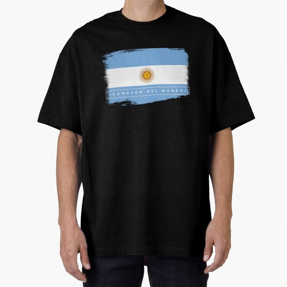 Argentina Campe¨®n del Mundo Oversized T-Shirt Live for the Drama of FIFA World Cup 2026 Built around Messi, CR7 and Mbappe, France Energy, Football Festival Excitement, Trophy Ambitions, Country Rivalries and Star Player Buzz; Great for Supporters