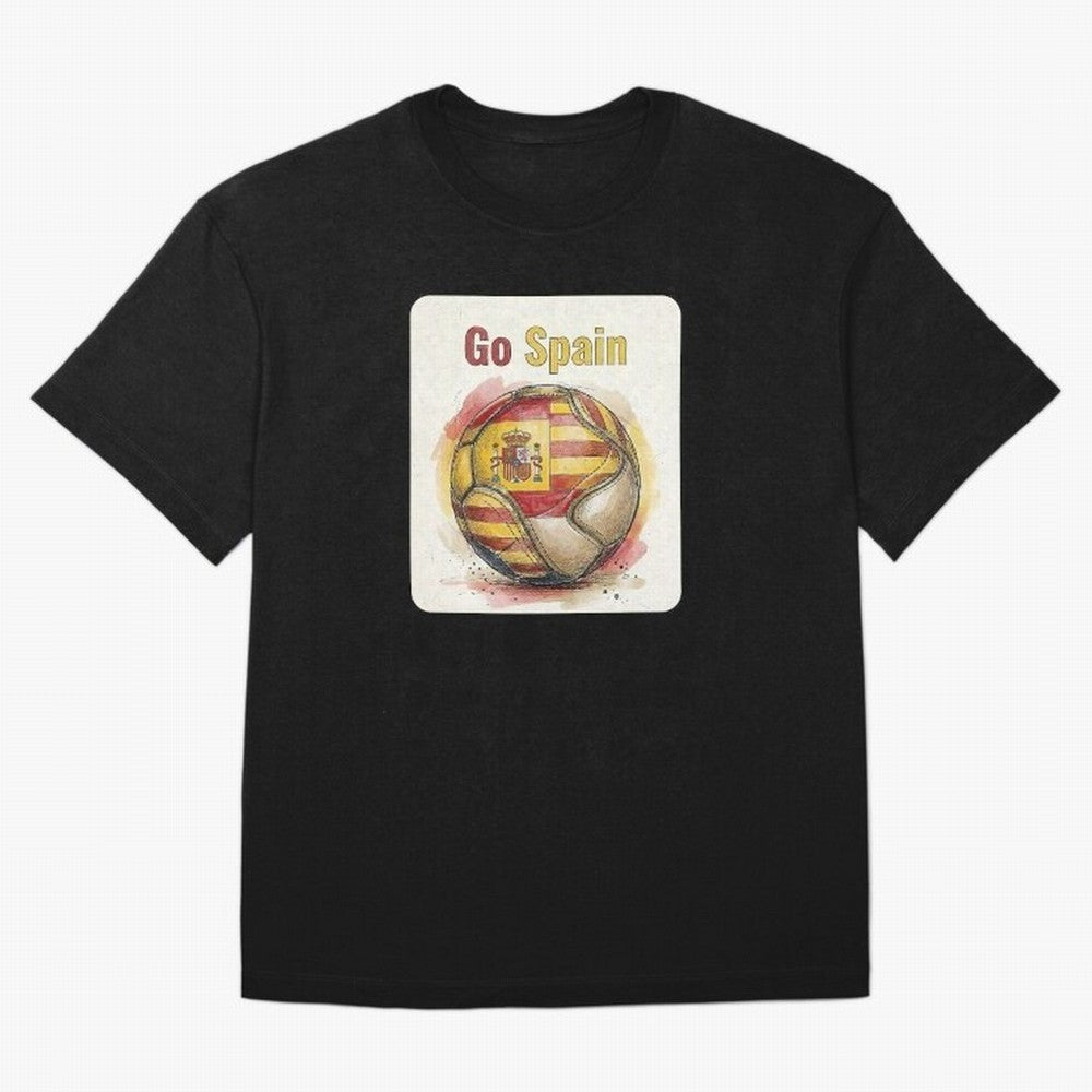 Go Spain Soccer Ball Flag | Canadian Football Fan Graphic Tee Oversized T-Shirt Turn Every Weekend Toward FIFA World Cup 2026 USA Canada Mexico Connected to Haaland and Mbappe, Brazil, Portugal and Argentina Energy, Sports Nostalgia, International