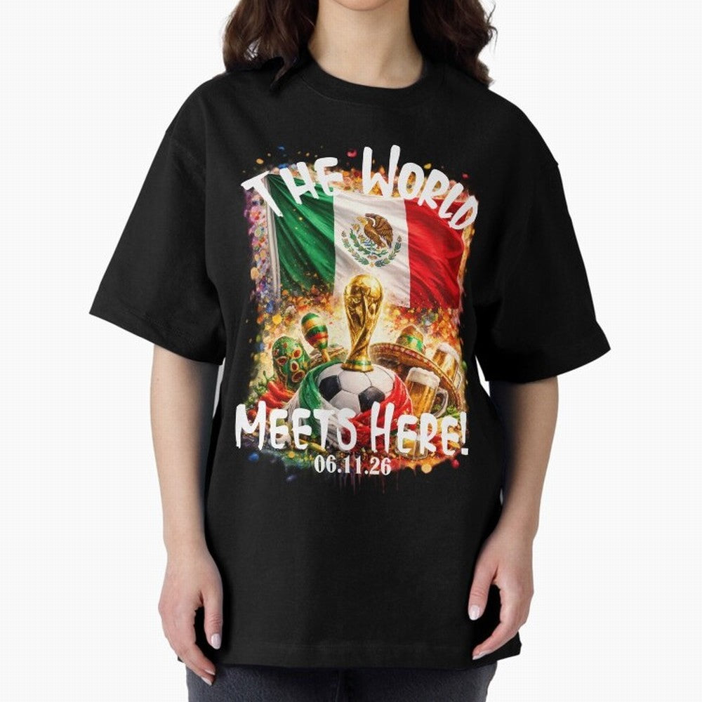 2026 World Cup Oversized T-Shirt Refresh Match Day Hype around FIFA World Cup 2026 USA Canada Mexico, Messi, France and Portugal, Football Festival Excitement, Trophy Ambitions, Country Rivalries and Star Player Buzz; Perfect for Fans, Collectors,