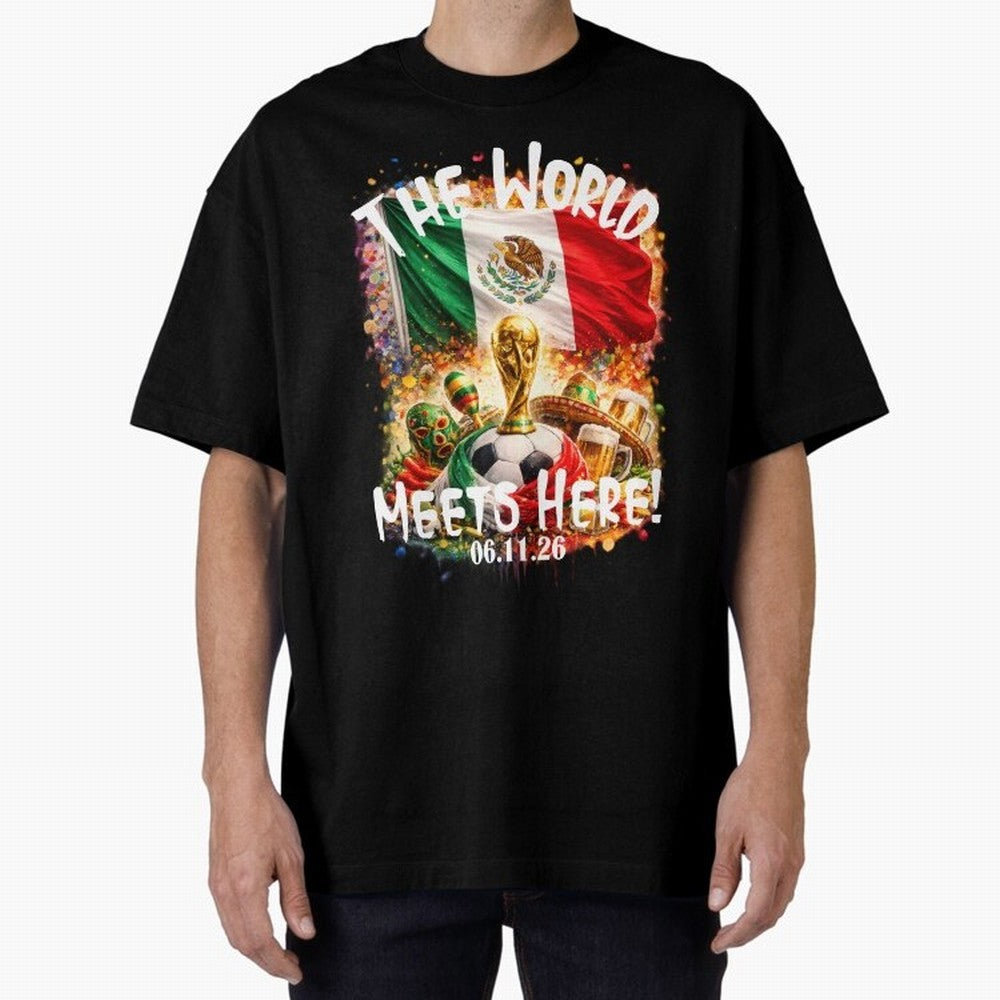 2026 World Cup Oversized T-Shirt Refresh Match Day Hype around FIFA World Cup 2026 USA Canada Mexico, Messi, France and Portugal, Football Festival Excitement, Trophy Ambitions, Country Rivalries and Star Player Buzz; Perfect for Fans, Collectors,