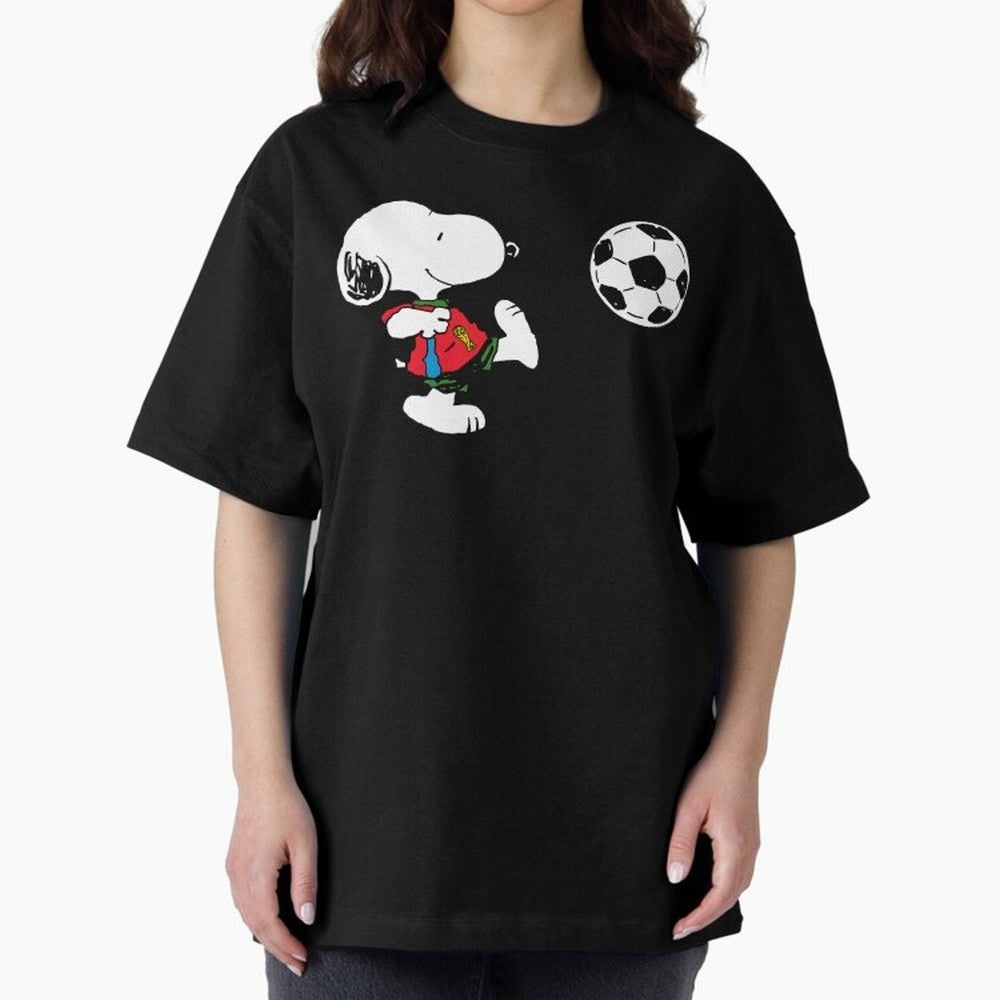 SNOOPY Football - FIFA World Cup 2026 Oversized T-Shirt Honor Champions and Dreams in FIFA World Cup 2026 Made for Haaland and Mbappe, England, France and Netherlands Energy, Football Festival Excitement, Trophy Ambitions, Country Rivalries and