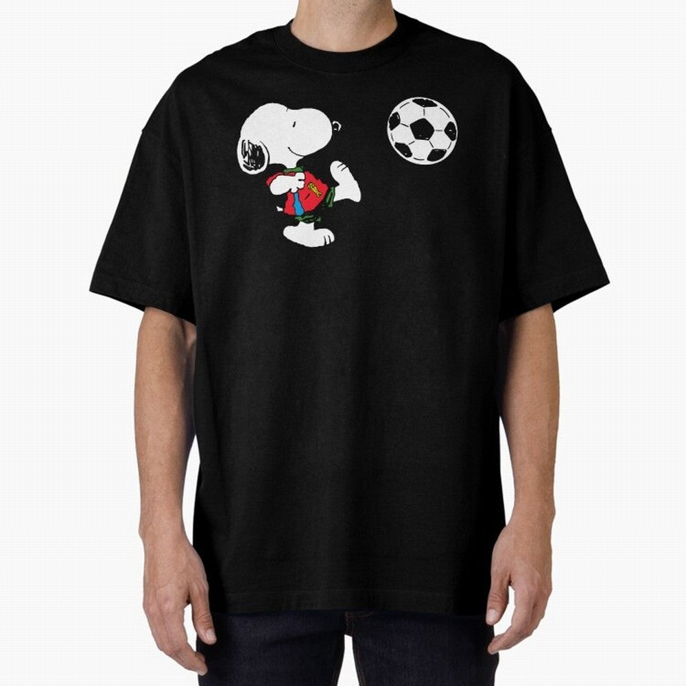 SNOOPY Football - FIFA World Cup 2026 Oversized T-Shirt Honor Champions and Dreams in FIFA World Cup 2026 Made for Haaland and Mbappe, England, France and Netherlands Energy, Football Festival Excitement, Trophy Ambitions, Country Rivalries and