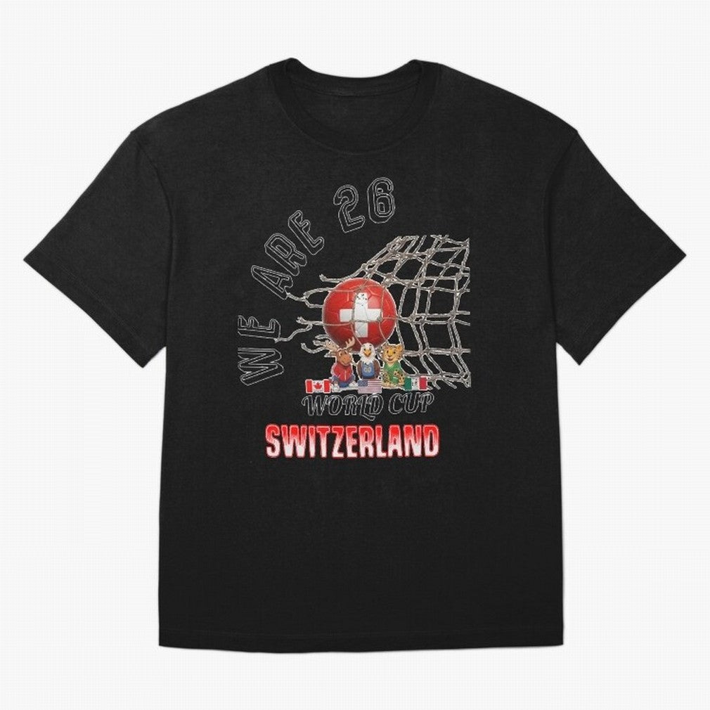 World cup 26 - Switzerland Oversized T-Shirt Carry FIFA World Cup 2026 for Fans of Haaland and France and Portugal, Bringing Soccer Culture, Superstar Moments, National Team Dreams and Competitive Fire; Made for Die Hard Supporters, Soccer Lovers,