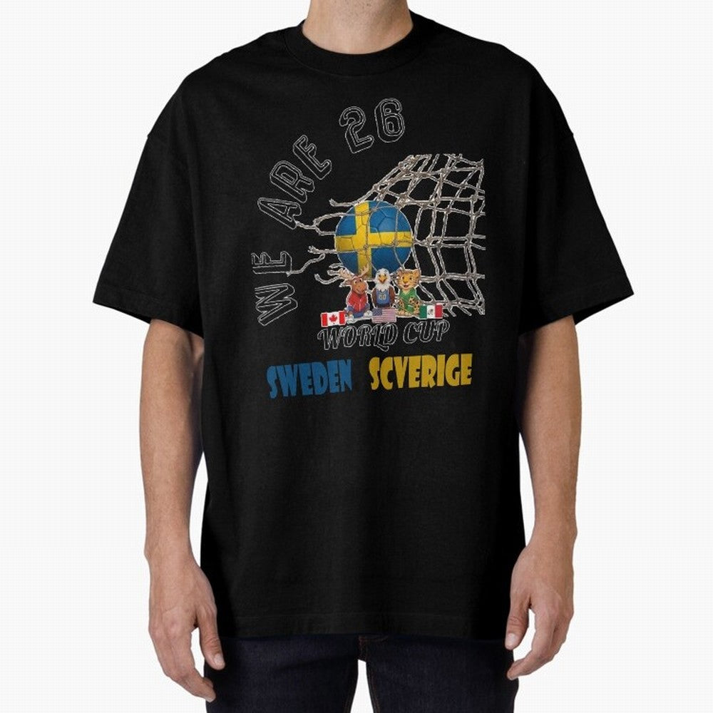 World cup 26 - Sweden Oversized T-Shirt Enjoy FIFA World Cup 2026 Featuring Mbappe, France and Portugal Energy, Tournament Hype, Historic Matchups, Family Viewing Parties and Global Sports Pride; Created for Match Day Parties, Soccer Gifts, Fan