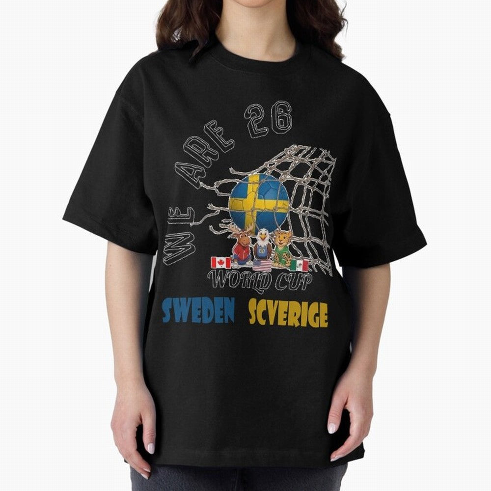 World cup 26 - Sweden Oversized T-Shirt Enjoy FIFA World Cup 2026 Featuring Mbappe, France and Portugal Energy, Tournament Hype, Historic Matchups, Family Viewing Parties and Global Sports Pride; Created for Match Day Parties, Soccer Gifts, Fan