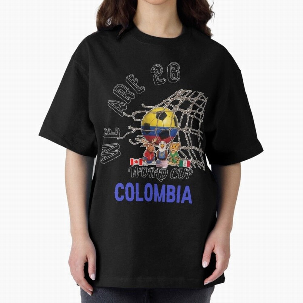 World cup 26 - Colombia Oversized T-Shirt Keep the Legacy of FIFA World Cup 2026 Group Stage Made for Mbappe, Argentina Energy, Worldwide Fan Energy, Dramatic Goals, Stadium Lights and Championship Celebrations; Built for Supporters Chasing Trophy