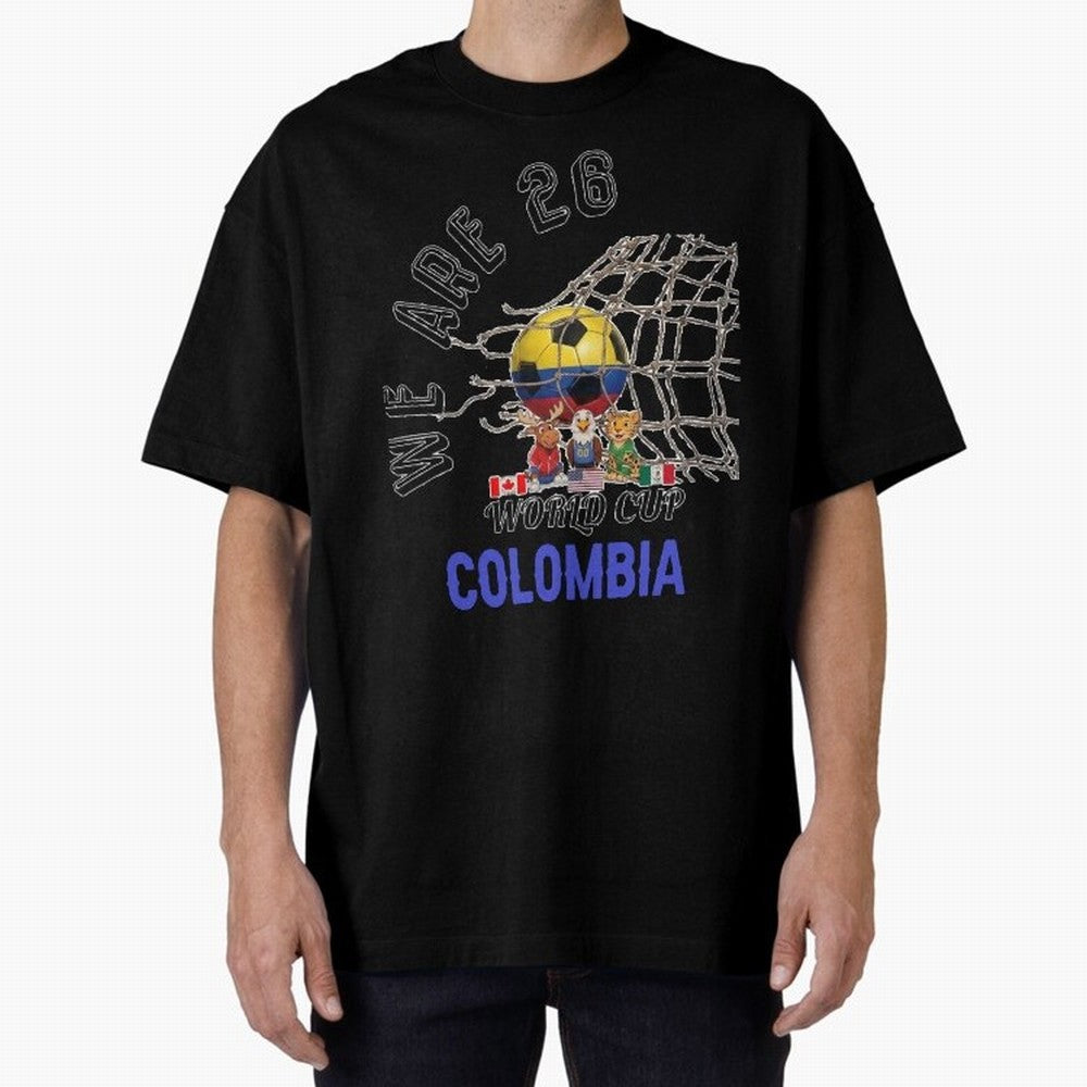 World cup 26 - Colombia Oversized T-Shirt Keep the Legacy of FIFA World Cup 2026 Group Stage Made for Mbappe, Argentina Energy, Worldwide Fan Energy, Dramatic Goals, Stadium Lights and Championship Celebrations; Built for Supporters Chasing Trophy