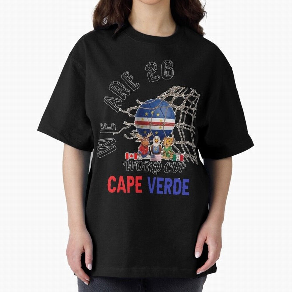 World cup 26 - Cape Verde Oversized T-Shirt Show Passion for the Stars of FIFA World Cup 2026 Group Stage for Fans of Neymar and France, Bringing Champion Mindset, Group Stage Buzz, Knockout Tension and Passionate Fan Culture; Perfect for