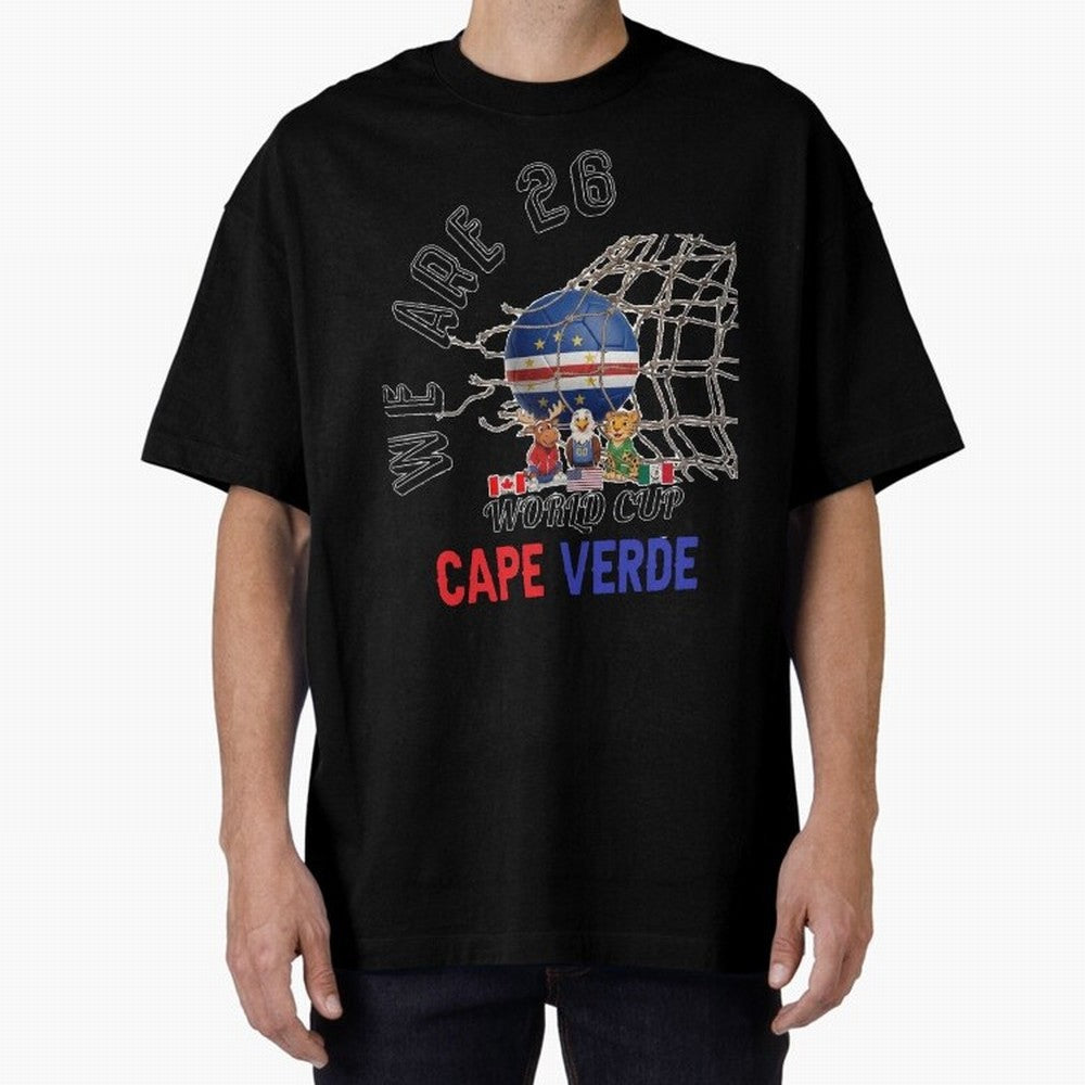 World cup 26 - Cape Verde Oversized T-Shirt Show Passion for the Stars of FIFA World Cup 2026 Group Stage for Fans of Neymar and France, Bringing Champion Mindset, Group Stage Buzz, Knockout Tension and Passionate Fan Culture; Perfect for