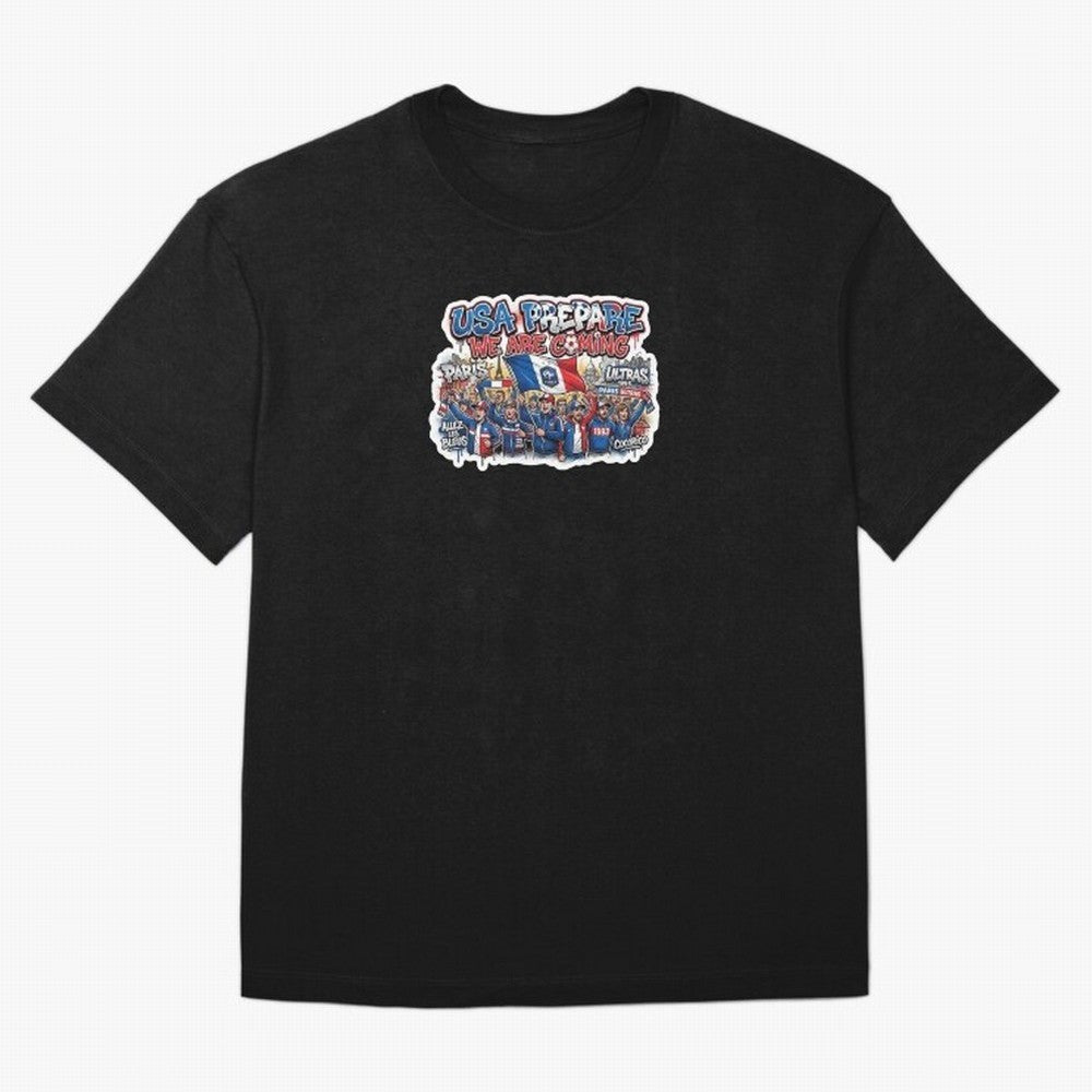 France Soccer Fans 2026 Sticker We Are Coming Oversized T-Shirt Celebrate the Road through FIFA World Cup 2026 Group Stage Capturing Mbappe, Spain Energy, Retro Football Energy, Iconic Rivalries, Trophy Chase Drama and Stadium Atmosphere; Perfect