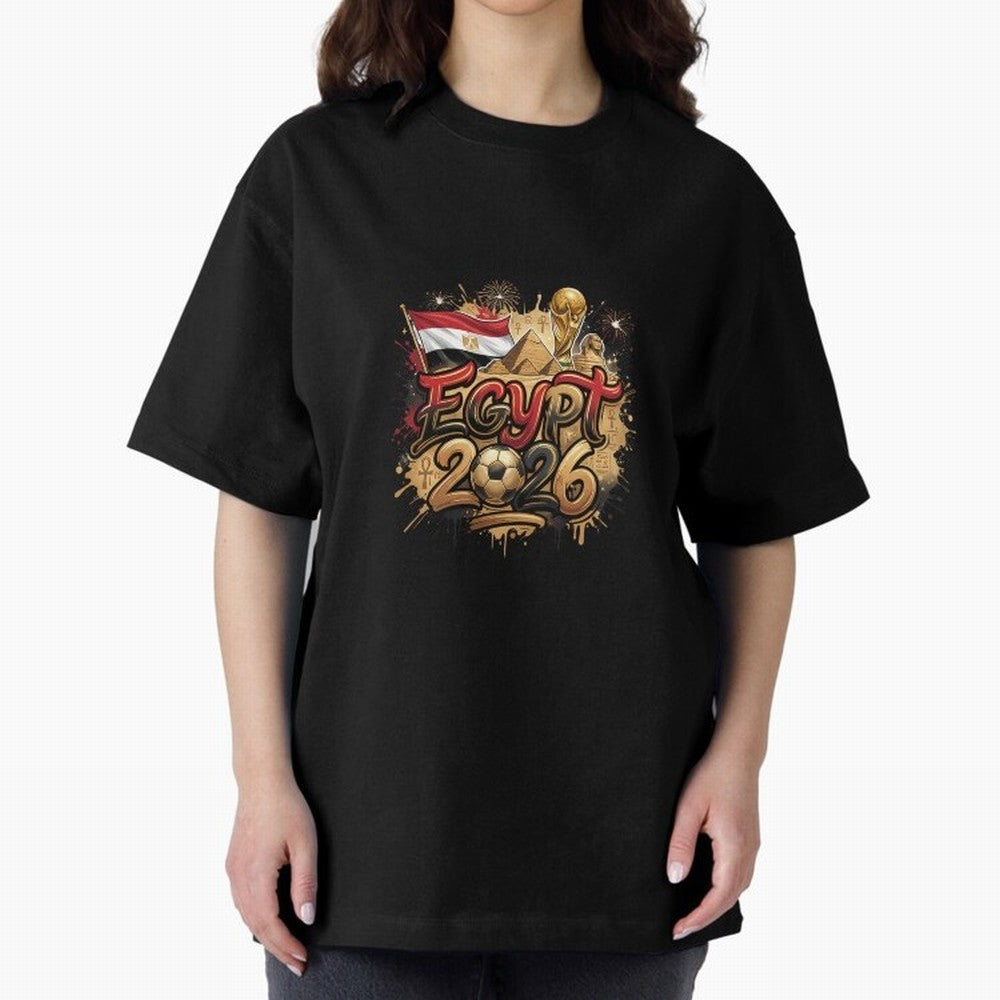 Egypt World Cup 2026 Football Legacy Oversized T-Shirt Represent Football Lovers during FIFA World Cup 2026 Built around Messi, Germany Energy, Tournament Hype, Historic Matchups, Family Viewing Parties and Global Sports Pride; Ideal for Football