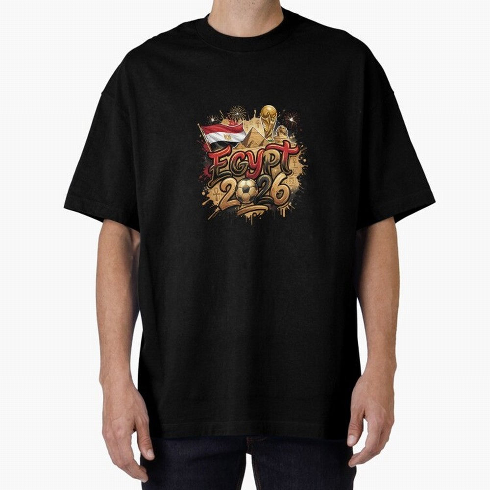 Egypt World Cup 2026 Football Legacy Oversized T-Shirt Represent Football Lovers during FIFA World Cup 2026 Built around Messi, Germany Energy, Tournament Hype, Historic Matchups, Family Viewing Parties and Global Sports Pride; Ideal for Football