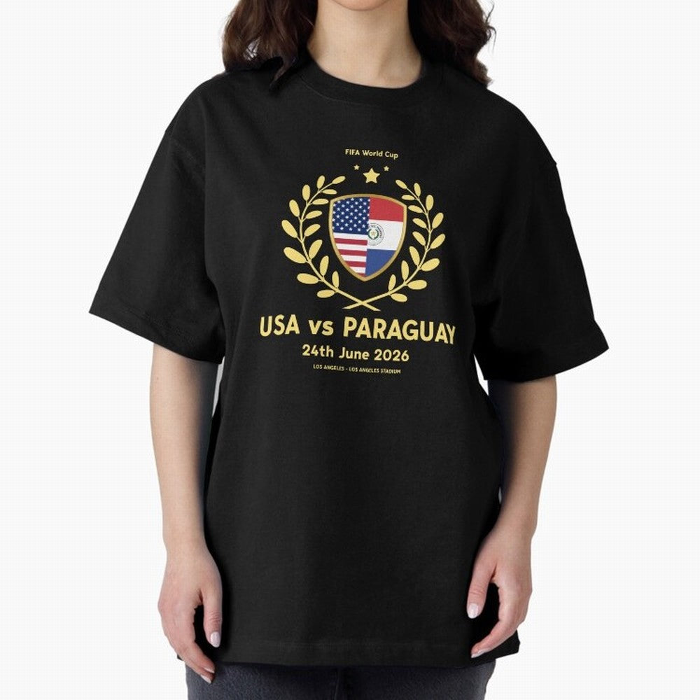 Copy of FIFA World Cup - USA v Paraguay Oversized T-Shirt Carry the Dream of FIFA World Cup 2026 Celebrating Mbappe, England and Germany Energy, Supporter Pride, Iconic Celebrations, Legendary Names and Global Match Day Energy; Great for Supporters