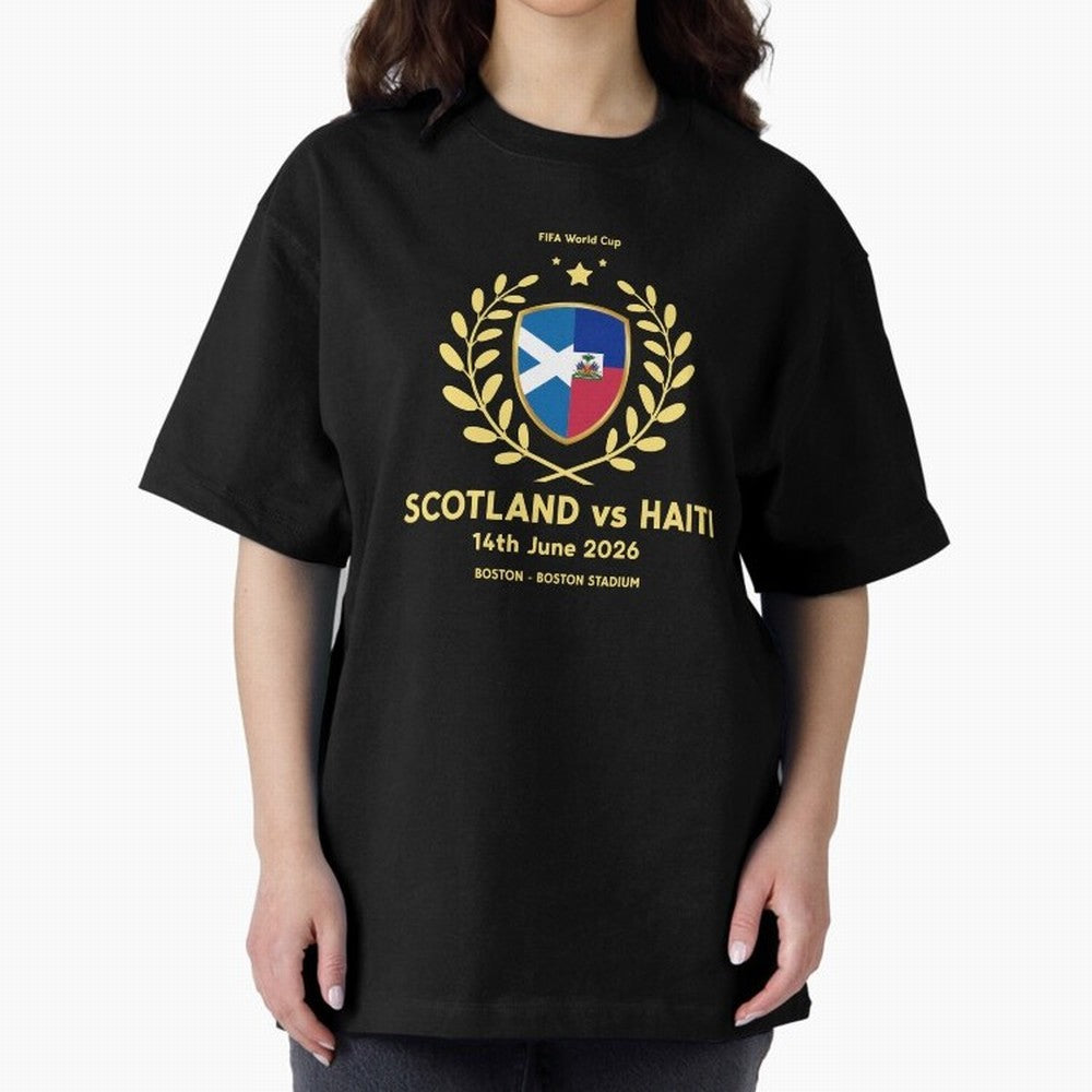 FIFA World Cup - Scotland v Haiti Oversized T-Shirt Support the Legends of FIFA World Cup 2026 Group Stage for Fans of Messi and Cristiano Ronaldo and England, France and Netherlands, Bringing Supporter Pride, Iconic Celebrations, Legendary Names