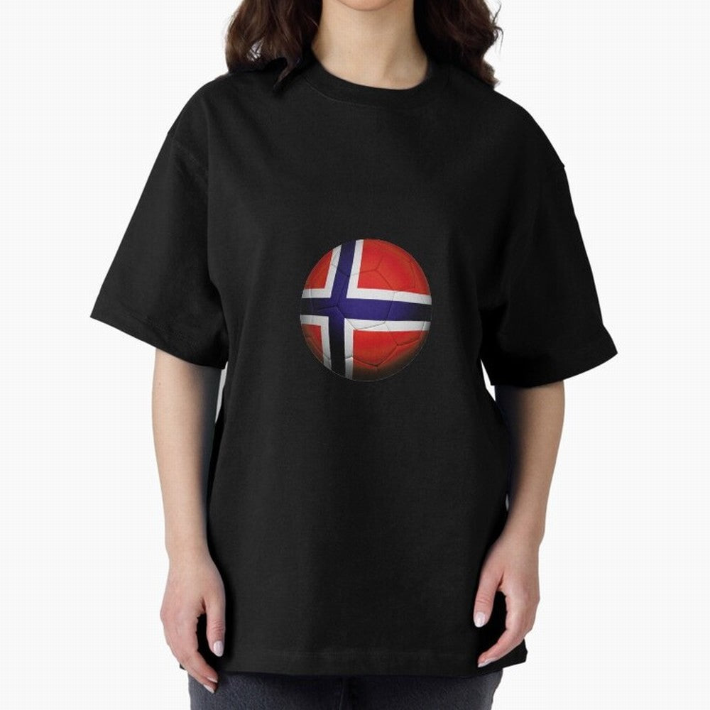 Norway Football Oversized T-Shirt Mark FIFA World Cup 2026 USA Canada Mexico with Mbappe, Brazil Energy, Sports Nostalgia, International Competition, Famous Players and Unforgettable Victories; Great for Watch Parties, Sports Bars, Family Nights,