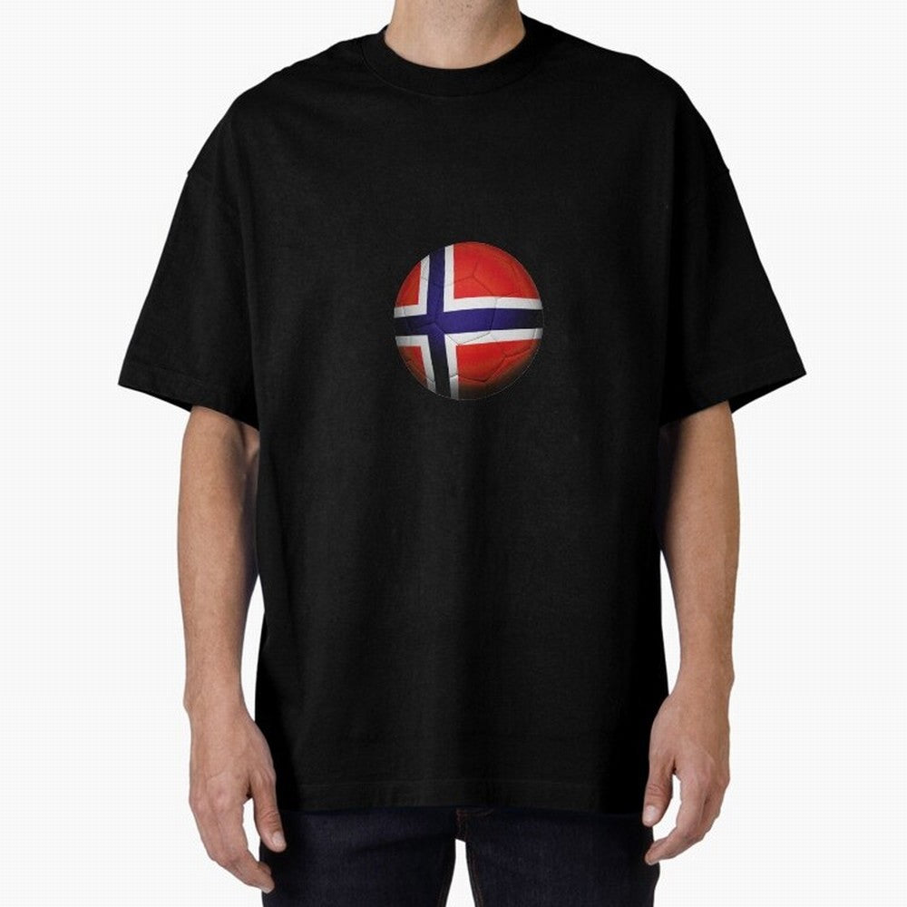 Norway Football Oversized T-Shirt Mark FIFA World Cup 2026 USA Canada Mexico with Mbappe, Brazil Energy, Sports Nostalgia, International Competition, Famous Players and Unforgettable Victories; Great for Watch Parties, Sports Bars, Family Nights,