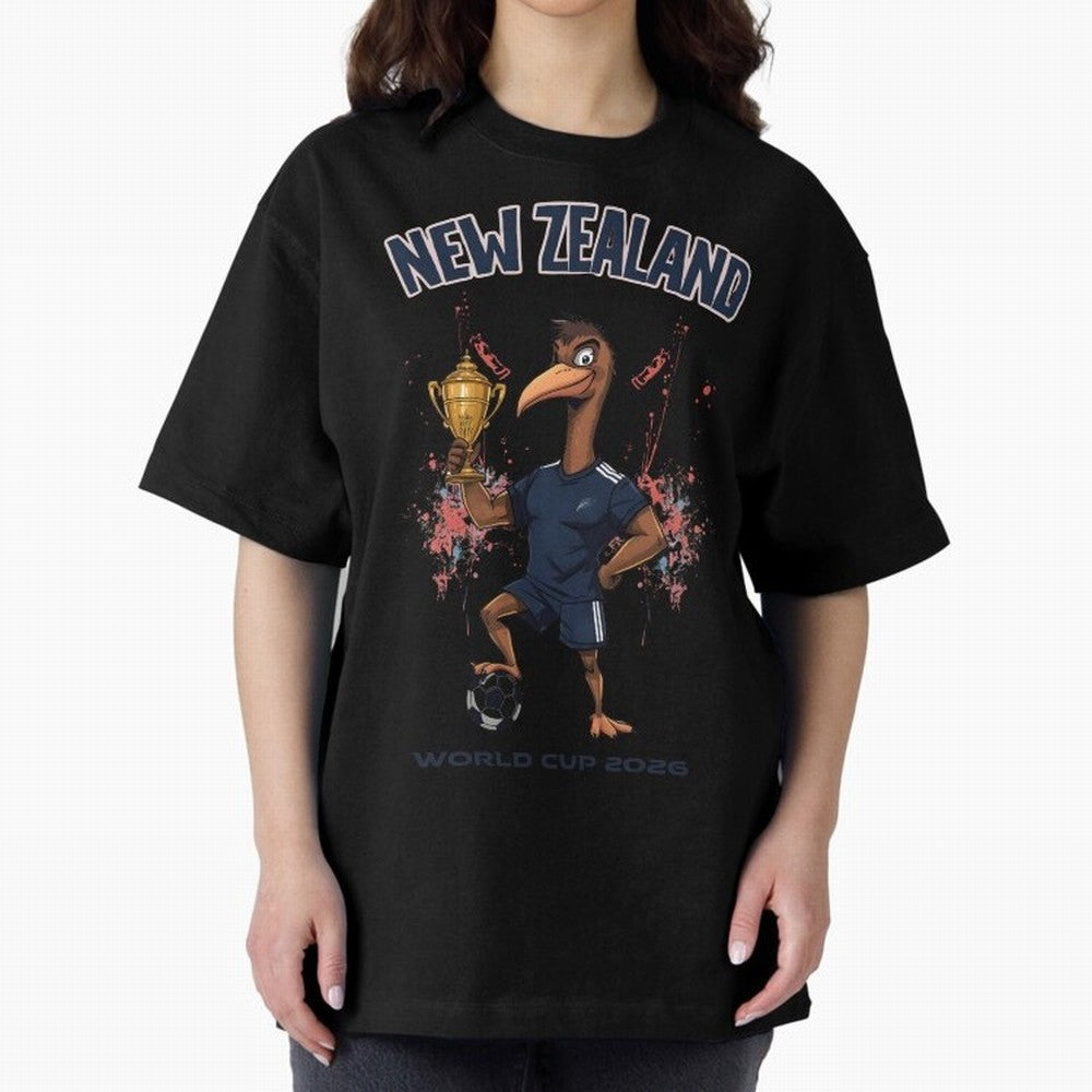 New Zealand - World Cup 2026 Oversized T-Shirt Unlock Global Football Passion for FIFA World Cup 2026, Connected to Haaland, England, France and Netherlands, Champion Mindset, Group Stage Buzz, Knockout Tension and Passionate Fan Culture; Created