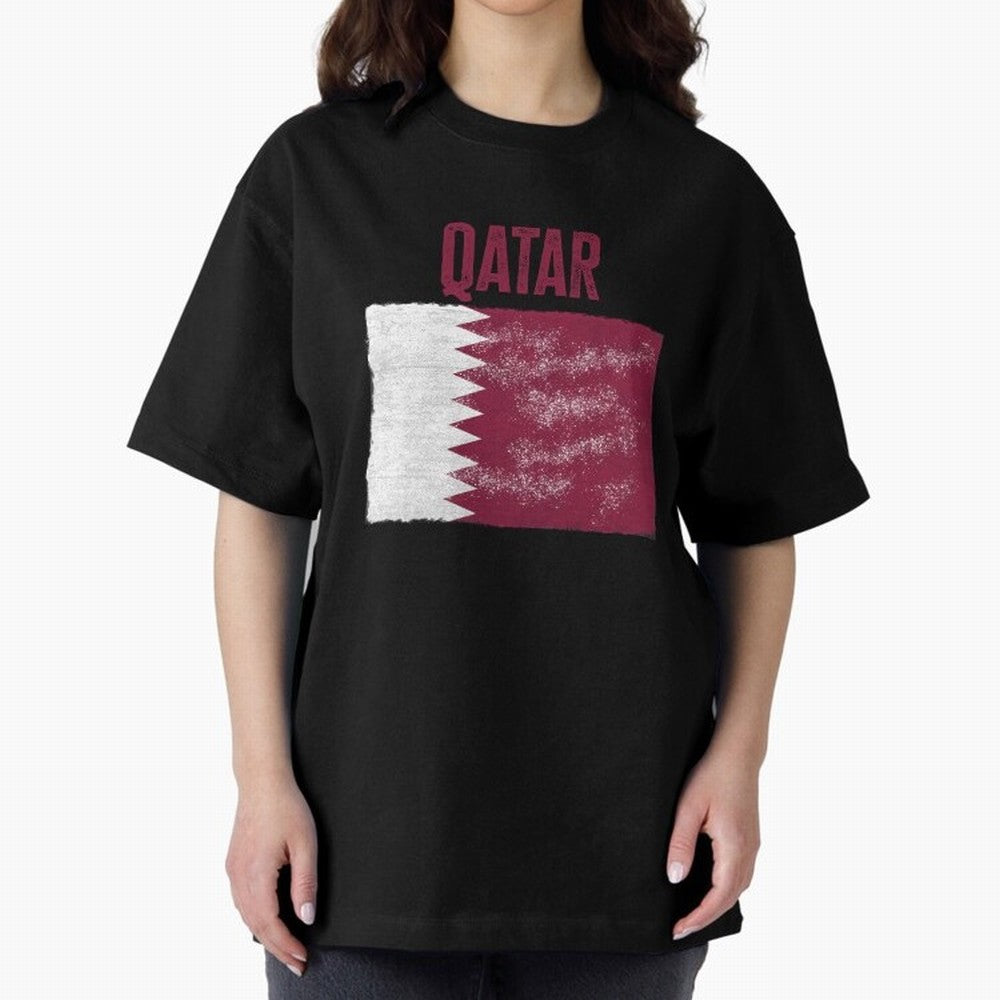 Qatar Oversized T-Shirt Keep the Match Day Mood of FIFA World Cup 2026 USA Canada Mexico Spirit, Centered on Brazil, Neymar, Championship Spirit, Famous Goals, Roaring Crowds and International Football Unity; Perfect for Fans, Collectors, Family