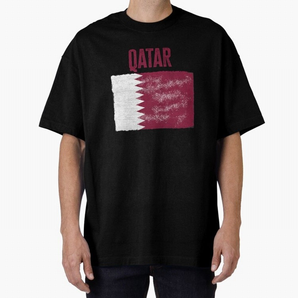 Qatar Oversized T-Shirt Keep the Match Day Mood of FIFA World Cup 2026 USA Canada Mexico Spirit, Centered on Brazil, Neymar, Championship Spirit, Famous Goals, Roaring Crowds and International Football Unity; Perfect for Fans, Collectors, Family