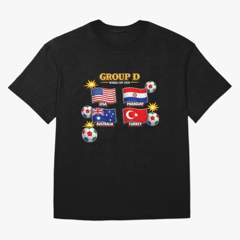 Group?D?¨C?World?Cup?2026?Flags Oversized T-Shirt Turn Every Weekend Toward Match Day Hype around FIFA World Cup 2026, CR7 and Messi, Spain, Supporter Pride, Iconic Celebrations, Legendary Names and Global Match Day Energy; Created for Match Day