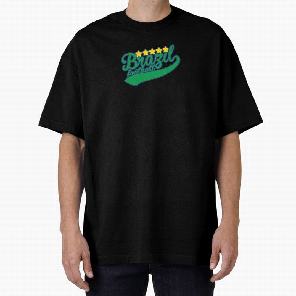 Brazil Soccer Football World Cup Vintage Oversized T-Shirt Treasure FIFA World Cup 2026 Group Stage Capturing Mbappe and Neymar, Argentina and Brazil Energy, Fan Favorite Moments, National Team Passion, Big Match Drama and Soccer History; Ideal for