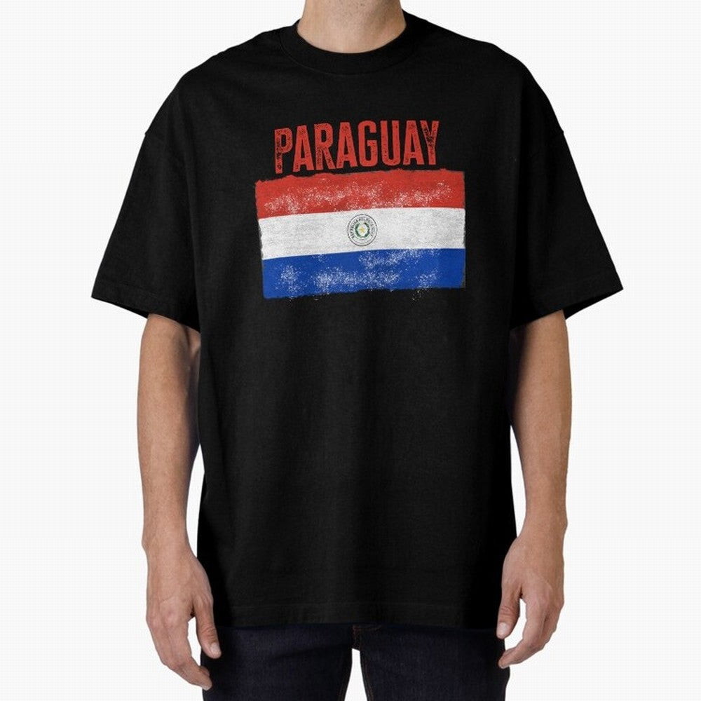 Paraguay Oversized T-Shirt Bring a Vintage Feel to FIFA World Cup 2026 USA Canada Mexico for Fans of Neymar, Haaland and Cristiano Ronaldo and Germany, Bringing Stadium Memories, Football Loyalty, International Chants and Championship Tradition;