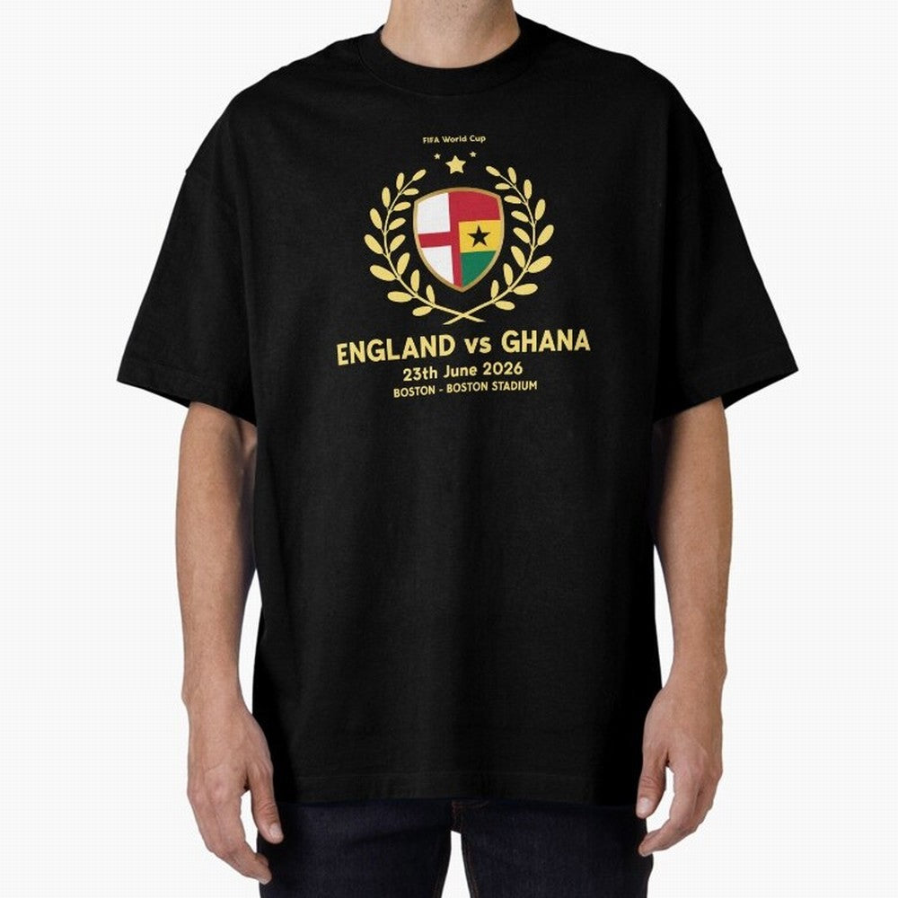 FIFA World Cup - England v Ghana Oversized T-Shirt Represent Match Day Hype around FIFA World Cup 2026, Haaland and Mbappe, England and Germany, Championship Spirit, Famous Goals, Roaring Crowds and International Football Unity; Ideal for Football
