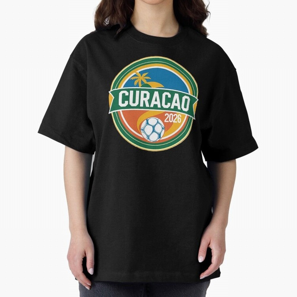 Curacao WC 2026 Oversized T-Shirt Treasure FIFA World Cup 2026 USA Canada Mexico Made for Haaland, Argentina, France and Brazil Energy, Football History, Final Match Energy, Crowd Noise and Once in a Lifetime Moments; Ideal for Football Dads,