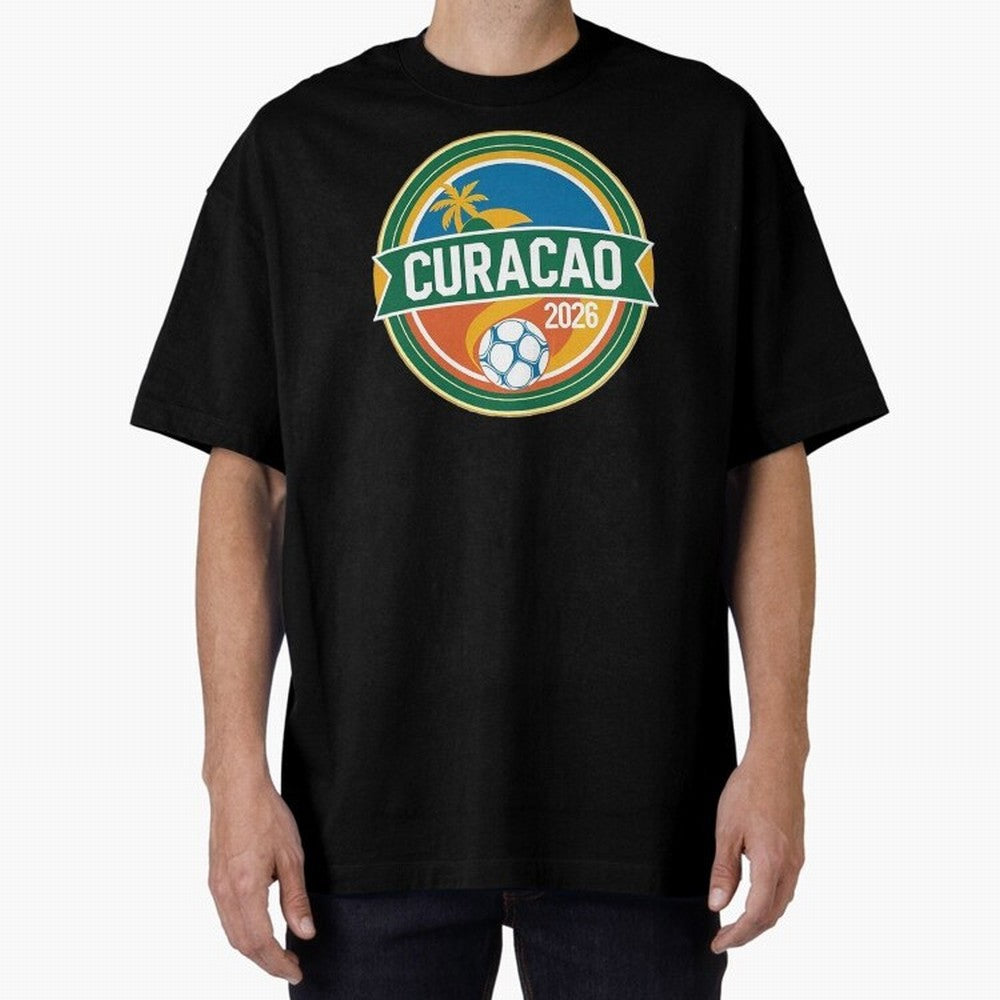 Curacao WC 2026 Oversized T-Shirt Treasure FIFA World Cup 2026 USA Canada Mexico Made for Haaland, Argentina, France and Brazil Energy, Football History, Final Match Energy, Crowd Noise and Once in a Lifetime Moments; Ideal for Football Dads,