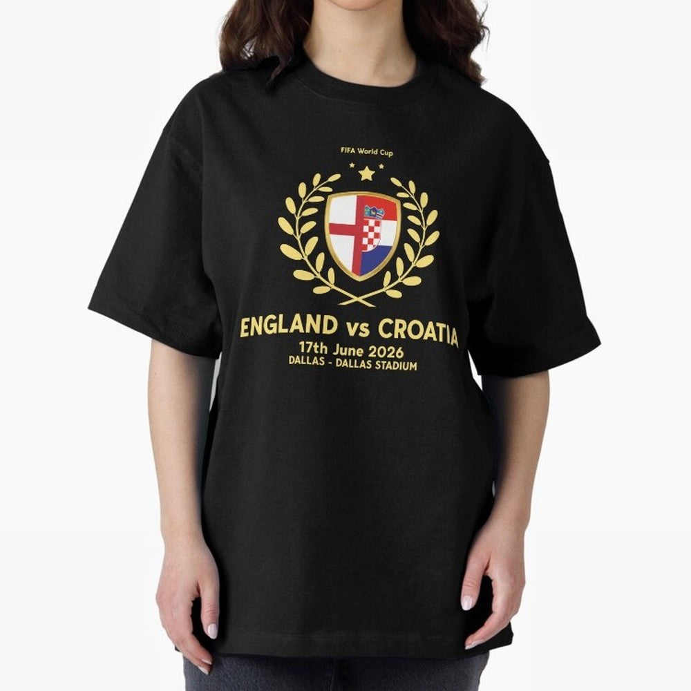 FIFA World Cup - England v Croatia Oversized T-Shirt Represent the FIFA World Cup 2026 Journey through Neymar, Haaland and Cristiano Ronaldo Highlights, Germany Pride, Match Day Excitement, Supporter Culture, Golden Goals and Global Football