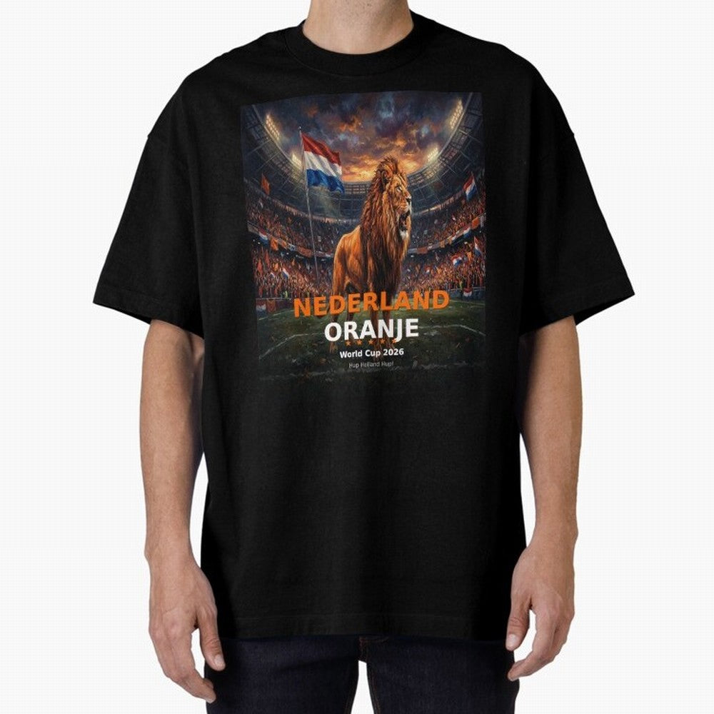 Nederland Oranje - World Cup 2026 Soccer Fan Tee Oversized T-Shirt Feel International Energy from Global Football Passion for FIFA World Cup 2026 Group Stage, Highlighting Messi, Neymar and Mbappe, Brazil, Champion Mindset, Group Stage Buzz,