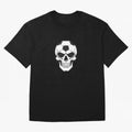 Soccer Skull in Goal Net - Dark Soccer Death Goal Oversized T-Shirt Bring a Vintage Feel to Global Football Passion for FIFA World Cup 2026, Filled with Messi, Argentina and Brazil, Football Passion, Legendary Performances, Festival Vibes and
