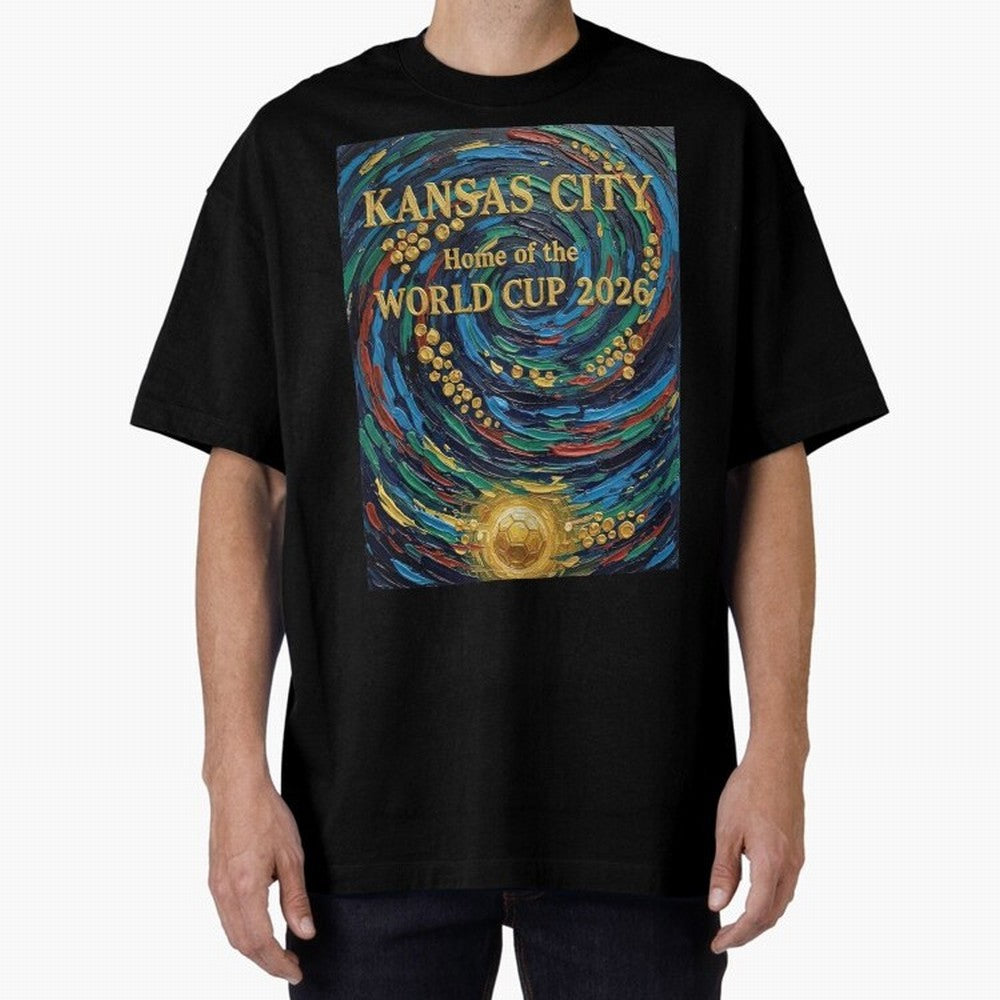 Kansas City Home of the World Cup 2026 Soccer Fan ¡ª Moody Jewel Art Print Oversized T-Shirt Represent Fans Who Live for Match Day Hype around FIFA World Cup 2026 Group Stage, Mbappe, Portugal, Football Passion, Legendary Performances, Festival
