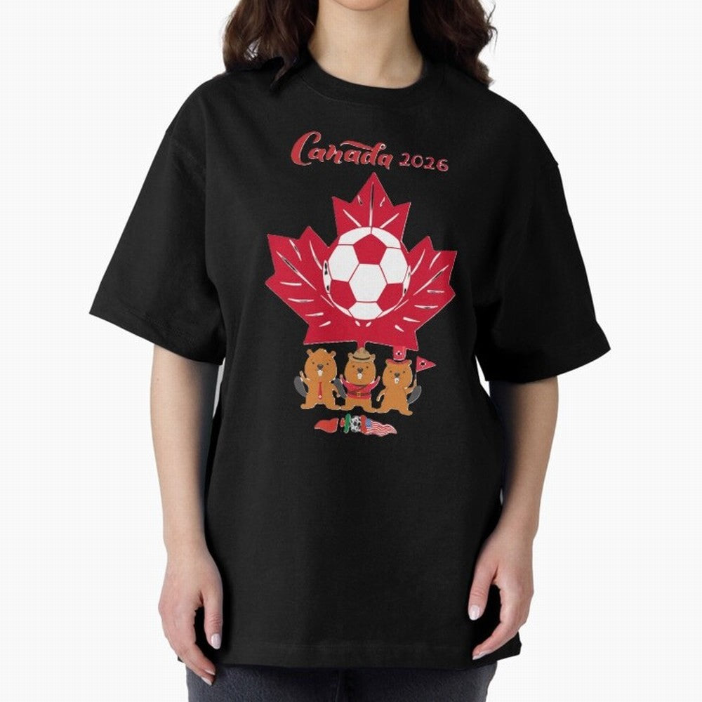 Canada 2026 Oversized T-Shirt Honor Champions and Dreams in the FIFA World Cup 2026 Journey through Mbappe Highlights, Netherlands Pride, Soccer Culture, Superstar Moments, National Team Dreams and Competitive Fire; Ideal for Passionate Fans Who
