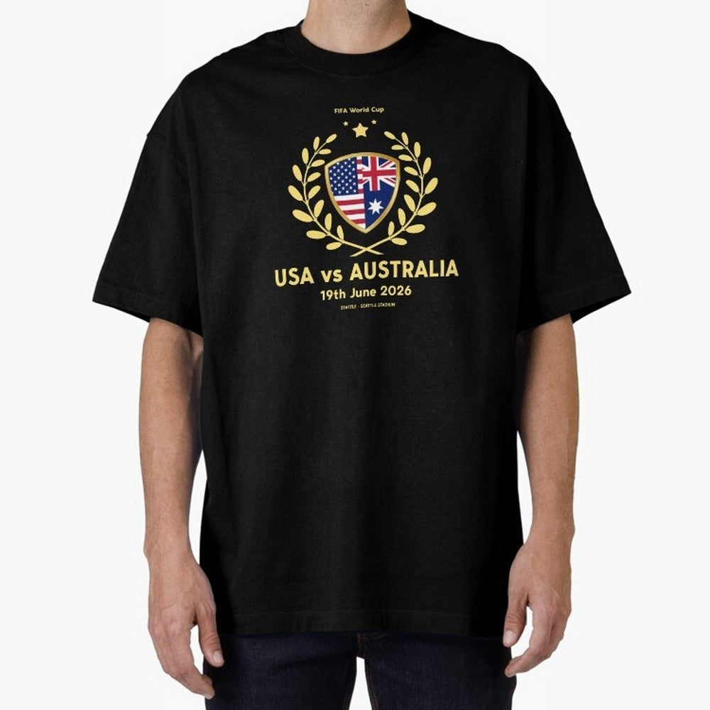 FIFA World Cup - USA v Australia Oversized T-Shirt Show Championship Spirit for Match Day Hype around FIFA World Cup 2026 USA Canada Mexico, Haaland, Argentina, France and Brazil, Supporter Pride, Iconic Celebrations, Legendary Names and Global