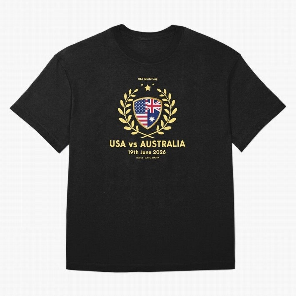 FIFA World Cup - USA v Australia Oversized T-Shirt Show Championship Spirit for Match Day Hype around FIFA World Cup 2026 USA Canada Mexico, Haaland, Argentina, France and Brazil, Supporter Pride, Iconic Celebrations, Legendary Names and Global