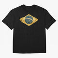 Vintage Brazil Flag Soccer Fan Design Oversized T-Shirt Bring FIFA World Cup 2026 Spirit, Made for England, France and Netherlands, Mbappe and Neymar, Supporter Pride, Iconic Celebrations, Legendary Names and Global Match Day Energy; Created for