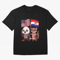 The American eagle and its friend, the Croatian marten Oversized T-Shirt Make Your Look Match Match Day Hype around FIFA World Cup 2026, CR7, Netherlands, Game Day Rituals, Football Legends, Country Pride and the Road to the Final; Ideal for