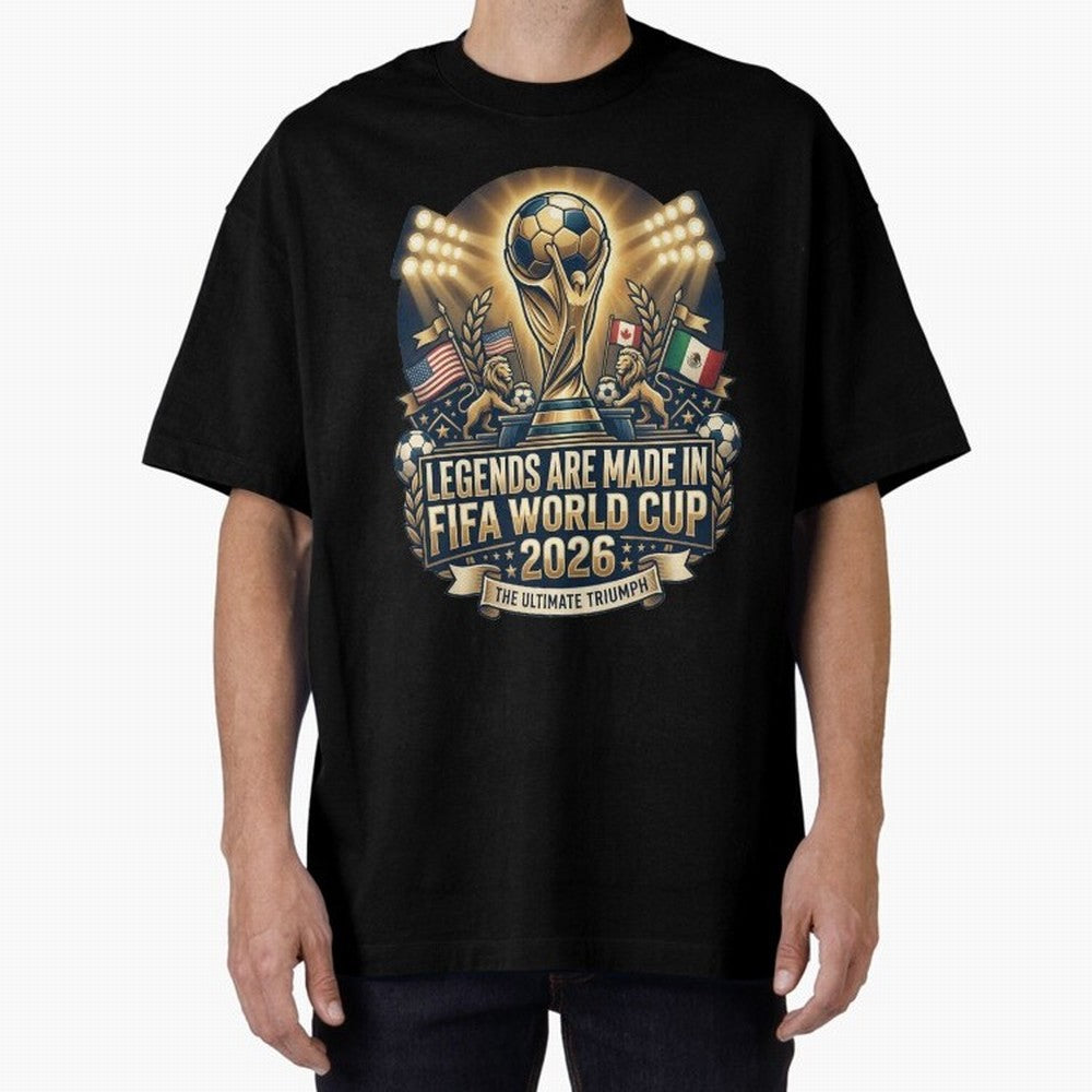 Legendary FIFA World Cup 2026 Football Quote Design For Passionate Soccer Fans Oversized T-Shirt Celebrate Unforgettable Nights in Match Day Hype around FIFA World Cup 2026 USA Canada Mexico, Cristiano Ronaldo, France and Portugal, Football