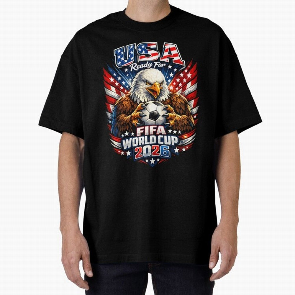 Soccer Pride Design For American Football Fans USA FIFA World Cup 2026 Oversized T-Shirt Wear the Spirit of the FIFA World Cup 2026 Journey through CR7 and Messi Highlights, Spain and Netherlands Pride, Goal Celebration Energy, Supporter Heritage,