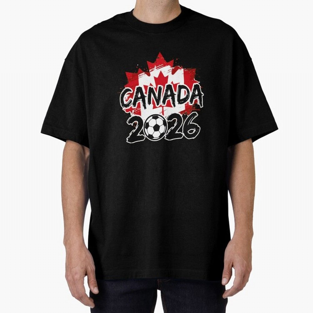 Canada World Cup 2026 Soccer Fan Game Day T-Shirt_86605883 Oversized T-Shirt Live for the Drama of Global Football Passion for FIFA World Cup 2026 USA Canada Mexico, Celebrating Mbappe and Neymar, Brazil, Goal Celebration Energy, Supporter