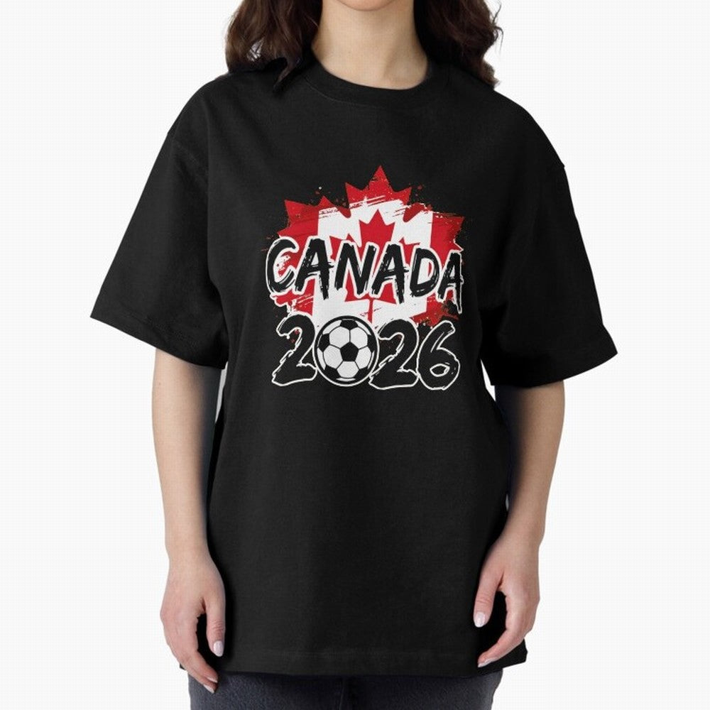 Canada World Cup 2026 Soccer Fan Game Day T-Shirt_86605883 Oversized T-Shirt Live for the Drama of Global Football Passion for FIFA World Cup 2026 USA Canada Mexico, Celebrating Mbappe and Neymar, Brazil, Goal Celebration Energy, Supporter