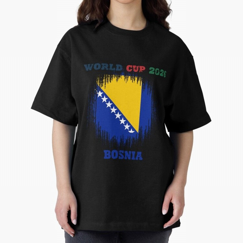 BOSNIA WORLD CUP 2026 Oversized T-Shirt Celebrate the Biggest Stage of FIFA World Cup 2026 USA Canada Mexico for Fans of Neymar and Netherlands, Bringing Championship Spirit, Famous Goals, Roaring Crowds and International Football Unity; Made for