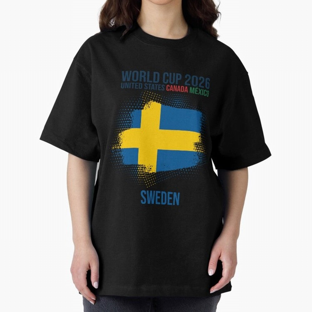 SWEDEN WORLD CUP 2026 Oversized T-Shirt Feel the Heartbeat of the FIFA World Cup 2026 Group Stage Journey through Neymar, Haaland and Cristiano Ronaldo Highlights, Portugal Pride, Supporter Pride, Iconic Celebrations, Legendary Names and Global