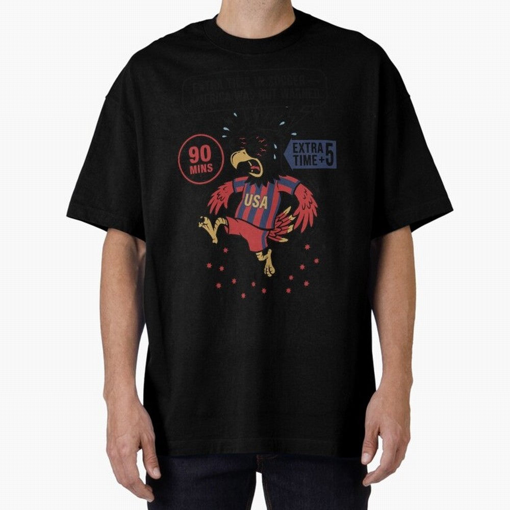 Extra Time ¡ª America Was Not Warned V1 Oversized T-Shirt Keep the Legacy of FIFA World Cup 2026 USA Canada Mexico Spirit, Centered on Netherlands, Haaland and Mbappe, Classic Soccer Heritage, Championship Pressure, Fan Loyalty and International