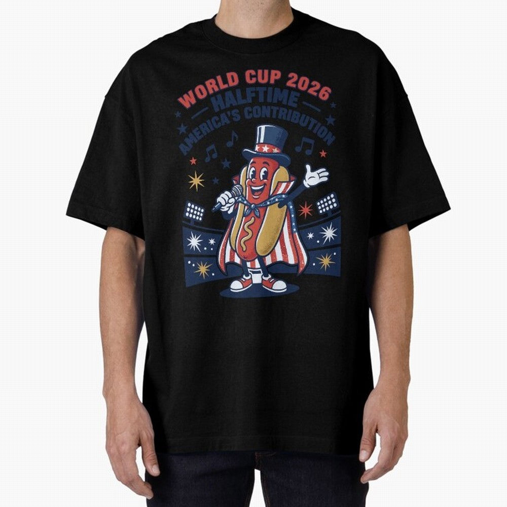World Cup 2026 Halftime ¡ª America's Contribution V2 Oversized T-Shirt Fuel the Hype around FIFA World Cup 2026 Group Stage Spirit, Capturing France and Portugal, Messi, CR7 and Mbappe, Stadium Memories, Football Loyalty, International Chants and
