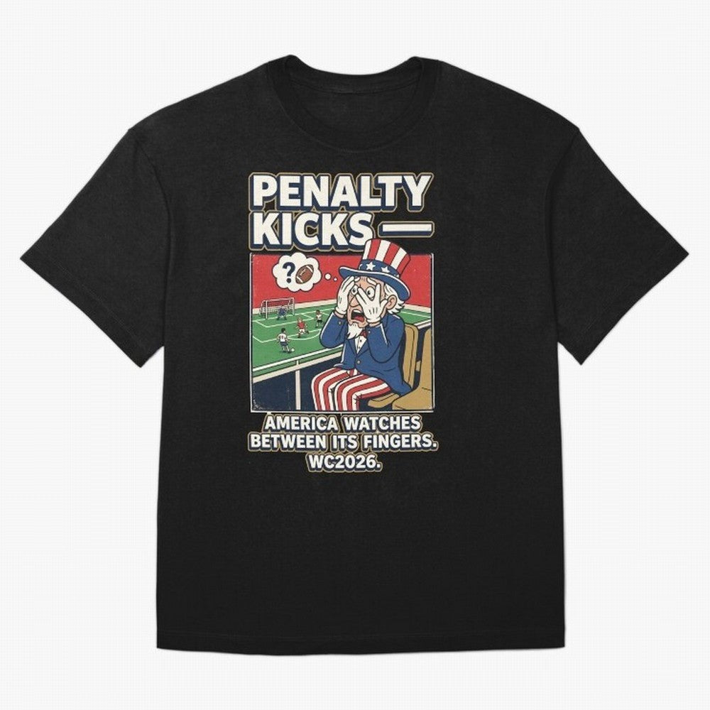 Penalty Kicks ¡ª WC2026 V2 Oversized T-Shirt Support Your Favorite Stars during FIFA World Cup 2026 USA Canada Mexico Spirit, Capturing England and Germany, Cristiano Ronaldo, Fan Favorite Moments, National Team Passion, Big Match Drama and Soccer