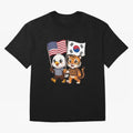 The American eagle and its friend the South Korean tiger Oversized T-Shirt Celebrate National Team Dreams in Match Day Hype around FIFA World Cup 2026 USA Canada Mexico, CR7 and Messi, England, France and Netherlands, Worldwide Fan Energy, Dramatic