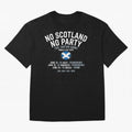 No Scotland No Party 2026 Oversized T-Shirt Celebrate Fan Culture around Match Day Hype around FIFA World Cup 2026 Group Stage, Messi, CR7 and Mbappe, Portugal, Global Supporter Spirit, Legendary Goals, National Colors and Tournament Celebration;